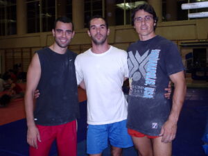 Aldredo Irurtia e Michel Marina, ex-ginastas da seleção espanhola, INEFC BCN, 2005.