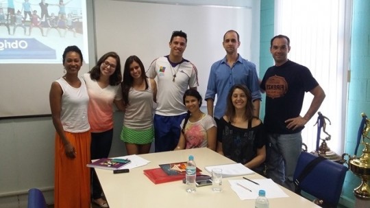 Banca de qualificação de mestrado da Tabata Almeida, com Rafael, Andresa , Nana e amigos do GPG, set. 2015