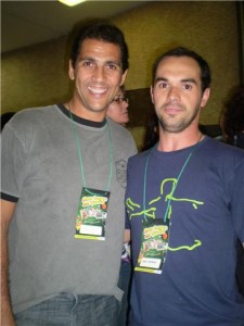 Marco e Mauricio, campeão olímpico de volei, no Tênis Clube - Campinas 2008