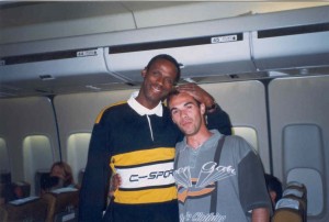 Marco e Robson Caetano, indo para Atlanta - EUA - 1996